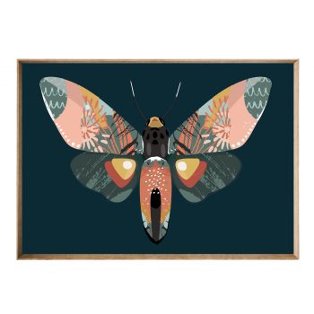 Mosaic Moth Teal Main